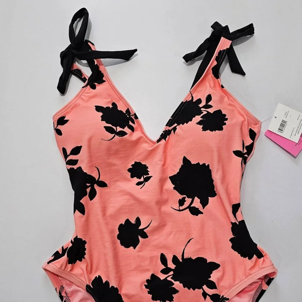 Kate Spade New York Printed Bow-Strap One-Piece Swimsuit